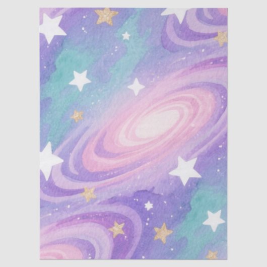 Waterverf Nebula Swirls Patroon ontwerp Tissuepapier (Voorkant)