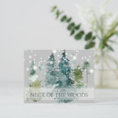 Waterverf Neck of the Bossen Moving Announcement Briefkaart (Staand voorkant)