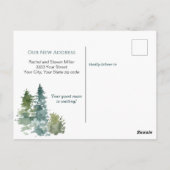 Waterverf Neck of the Bossen Moving Announcement Briefkaart (Achterkant)