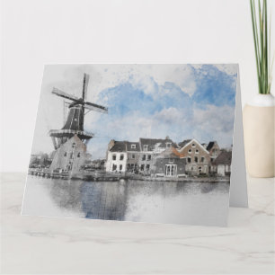  Waterverf Nederland & Windmill Briefkaart