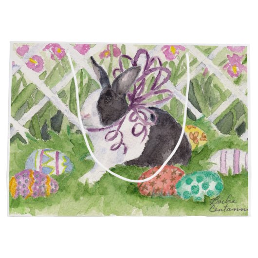 Waterverf Nederlands rammeleieren konijn Large Cadeautasje (Achterkant)