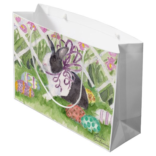Waterverf Nederlands rammeleieren konijn Large Cadeautasje (Achterkant Gekanteld)