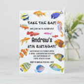 Waterverf Neem het aas Viste verjaardag Kaart (Staand voorkant)