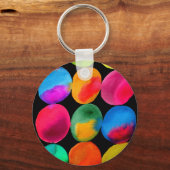 Waterverf neon spots pop kunst sleutelhanger (Voorkant)