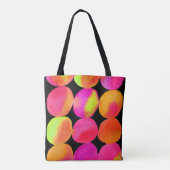 Waterverf neon spots pop kunst tote bag (Achterkant)