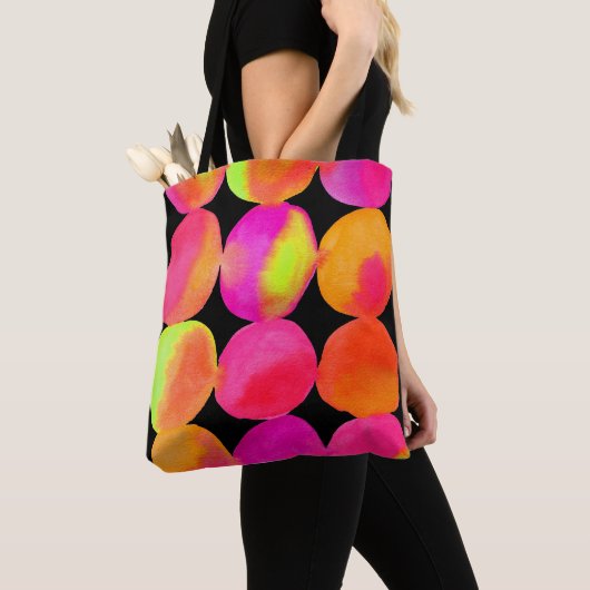 Waterverf neon spots pop kunst tote bag (Dichtbij)