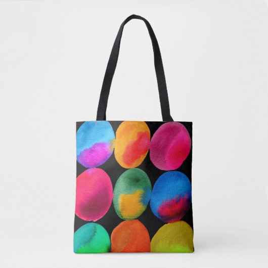 Waterverf neon spots pop kunst tote bag (Voorkant)