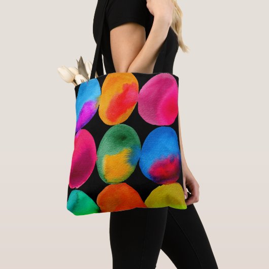 Waterverf neon spots pop kunst tote bag (Dichtbij)