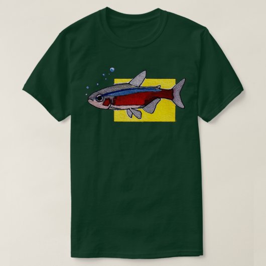 Waterverf Neon Tetra T-shirt (Design voorkant)
