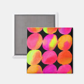 Waterverf neoncirkelpatroon abstracte kunstkleur magneet (Voorkant / Achterkant)