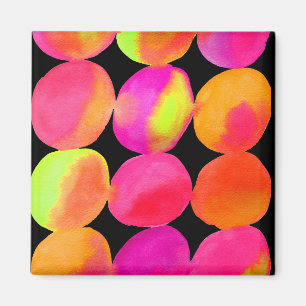 Waterverf neoncirkelpatroon abstracte kunstkleur magneet