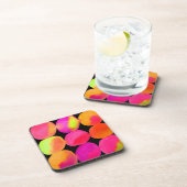 Waterverf neonpatroon abstracte heldere kleuren bier onderzetter (Rechterzijde)