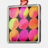 Waterverf neonpatroon abstracte heldere kleuren metalen ornament (Links)