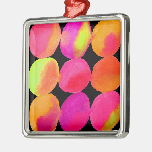 Waterverf neonpatroon abstracte heldere kleuren metalen ornament (Links)