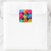 Waterverf neonpatroon abstracte heldere kleuren vierkante sticker (Tas)