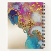 Waterverf nep goud folie gepersonaliseerd monogram notitieboek (Achterkant)