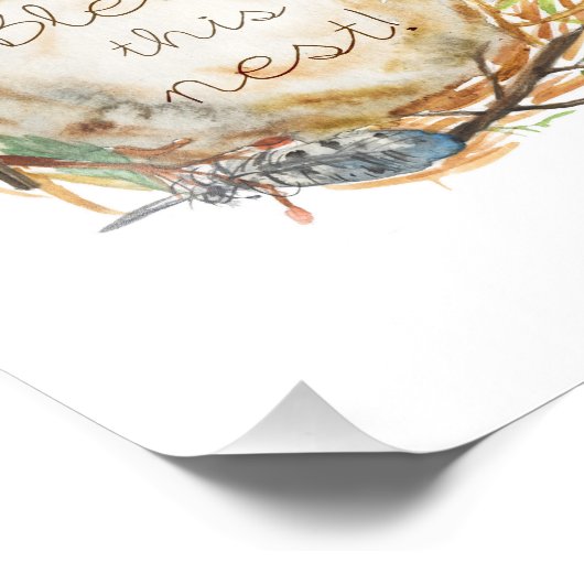 Waterverf Nest Foto Afdruk (Hoek)