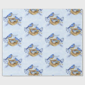 Waterverf Nesting Bluebirds Cadeaupapier (Vlak)