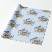 Waterverf Nesting Bluebirds Cadeaupapier (Uitgerold)