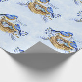 Waterverf Nesting Bluebirds Cadeaupapier (Hoek)