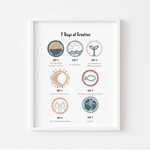 Waterverf neutraal 7 dagen van creatie poster