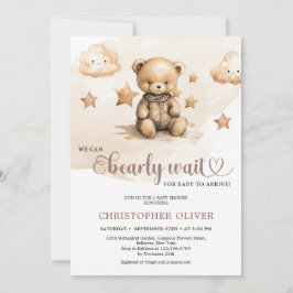 Waterverf neutraal bruin tinten ivoor teddybeer kaart