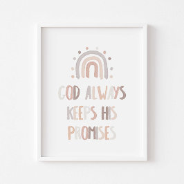 Waterverf neutraal God houdt zijn beloften poster
