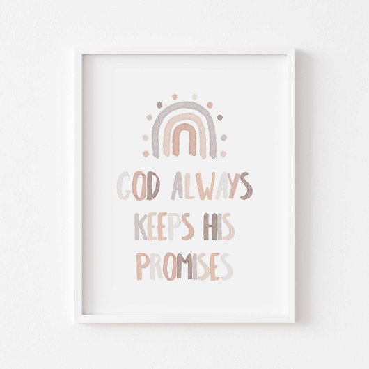 Waterverf neutraal God houdt zijn beloften poster