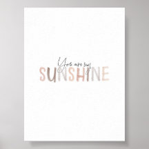 Waterverf Neutraal Je bent mijn Sunshine Art print