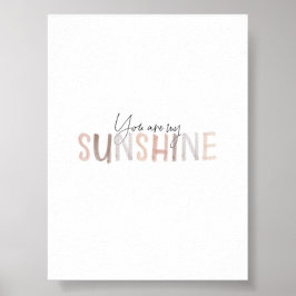 Waterverf Neutraal Je bent mijn Sunshine Art print