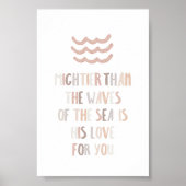 Waterverf neutraal Machtiger dan golven poster (Voorkant)