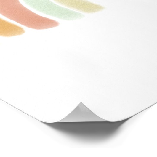 Waterverf neutraal regenboogafdrukken Poster (Hoek)