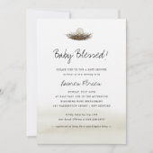 Waterverf Neutral Bird's Nest Baby shower Kaart (Voorkant)