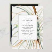 Waterverf Neutral Boho Botanische Foto Bruiloft