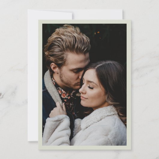 Waterverf Neutral Boho Botanische Foto Bruiloft Save The Date (Achterkant)