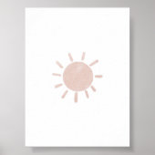Waterverf Neutral Boho Sun Wall Art Poster (Voorkant)