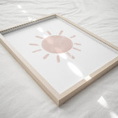 Waterverf Neutral Boho Sun Wall Art Poster