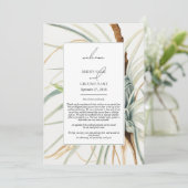 Waterverf Neutral Boho trouwroute Programmakaart (Staand voorkant)