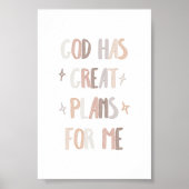 Waterverf Neutral God heeft grote plannen voor mij Poster (Voorkant)