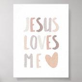 Waterverf Neutral Jesus loves me poster (Voorkant)