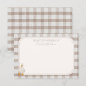 Waterverf Neutral Plaid Goose Bedankkaart (Voorkant / Achterkant)