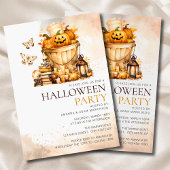 Waterverf Neutral Pumpkins Halloween Party Kaart