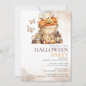 Waterverf Neutral Pumpkins Halloween Party Kaart (Voorkant)