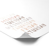 Waterverf Neutrale dagen van de week Educatief pos Poster (Hoek)