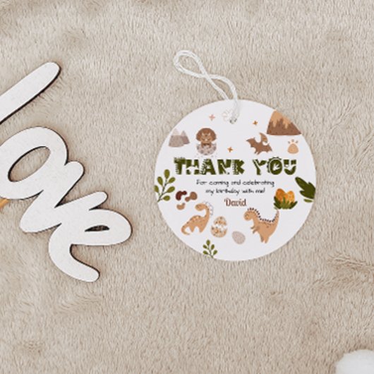 Waterverf neutrale dinosaurus dank u bedankjes labels