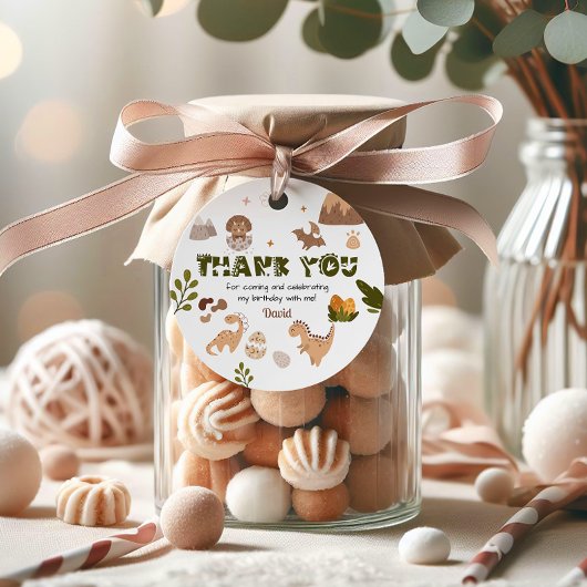 Waterverf neutrale dinosaurus dank u bedankjes labels