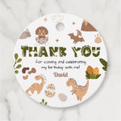 Waterverf neutrale dinosaurus dank u bedankjes labels (Voorkant)