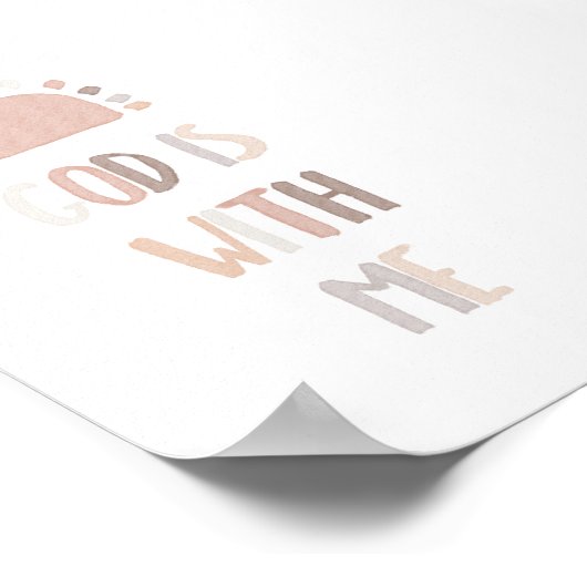 Waterverf Neutrale God is bij ons poster (Hoek)