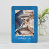 Waterverf Nevels Blauw Elegante Kerstkaart Kaart (Staand voorkant)