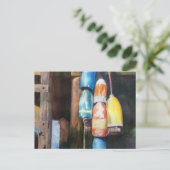 Waterverf New England Lobster Buoys Briefkaart (Staand voorkant)